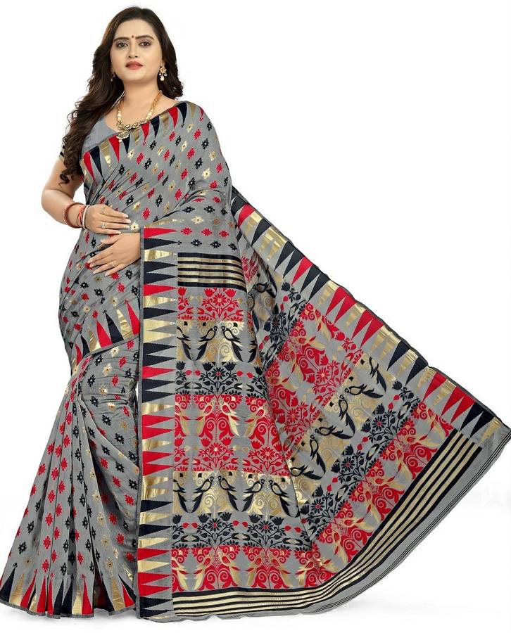 Printed Banarasi Cotton Silk Saree