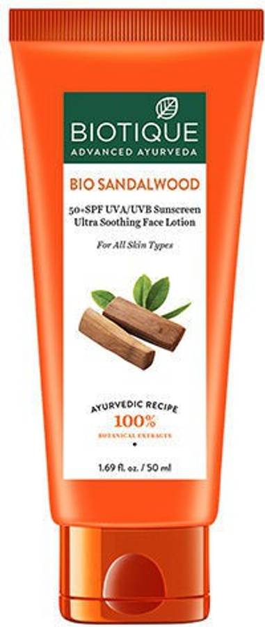 BIOTIQUE Bio Sandalwood Face & Body Lotion - SPF 50 PA+