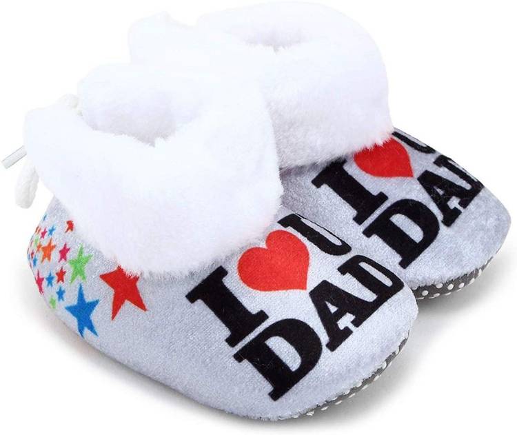 Basics21 Baby Girls and Baby Boys Ankle Length with Heart Print Soft Base Booties