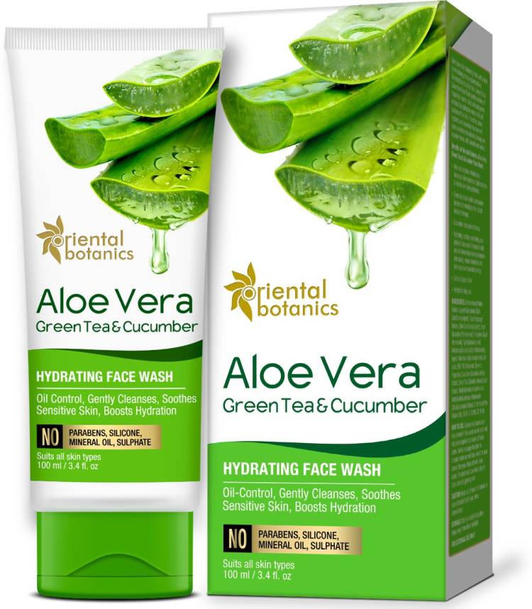 Oriental Botanics Aloe Vera, Green Tea & Cucumber Hydrating  - No Sulphate, Paraben, Silicone Face Wash Price in India