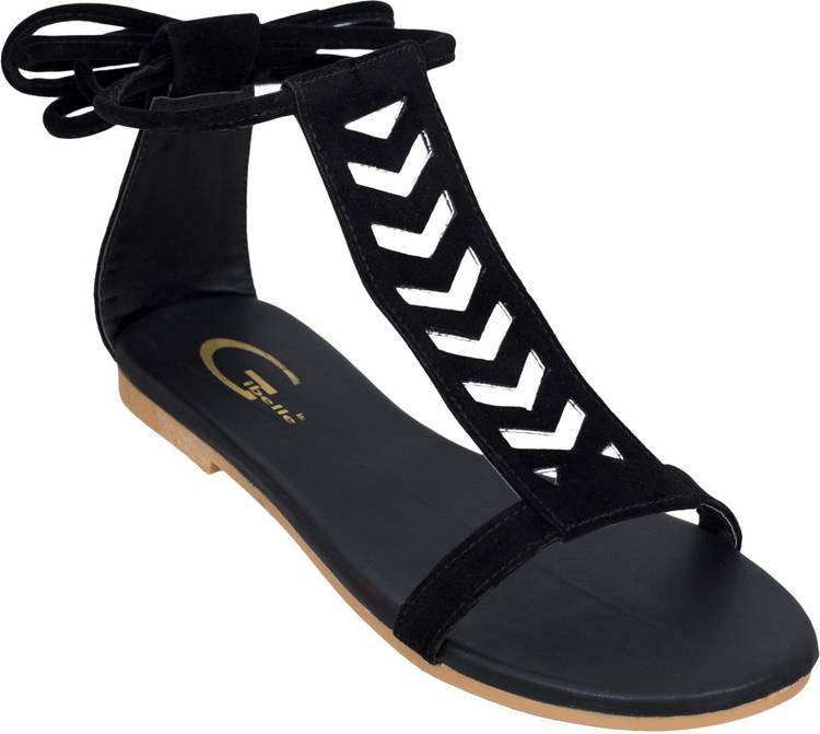 Women Black Flats Sandal