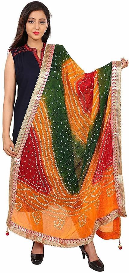 Art Silk Self Design Multicolor Women Dupatta