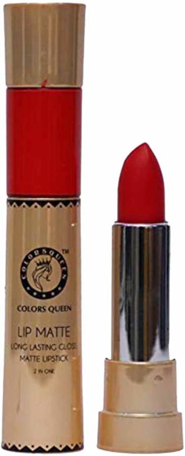 COLORS QUEEN Lip Matte 2in1 Long Lasting Gloss & Matte Lipstick (Cherry red, 13 ml) Price in India