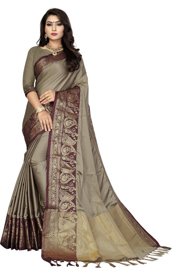 Paisley Banarasi Cotton Blend Saree