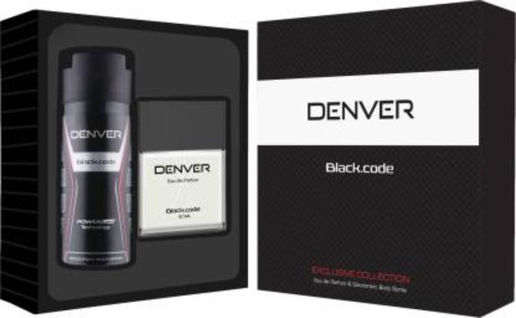 DENVER Black Code Gift Set (Perfume 60 ML+Deo 150 ML) Body Spray  -  For Men