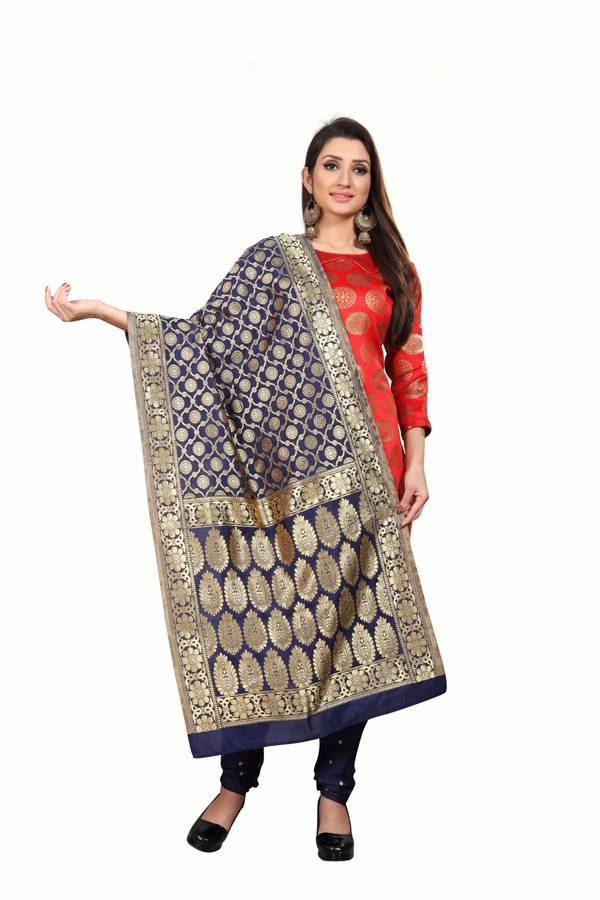 Jacquard Woven Blue Women Dupatta