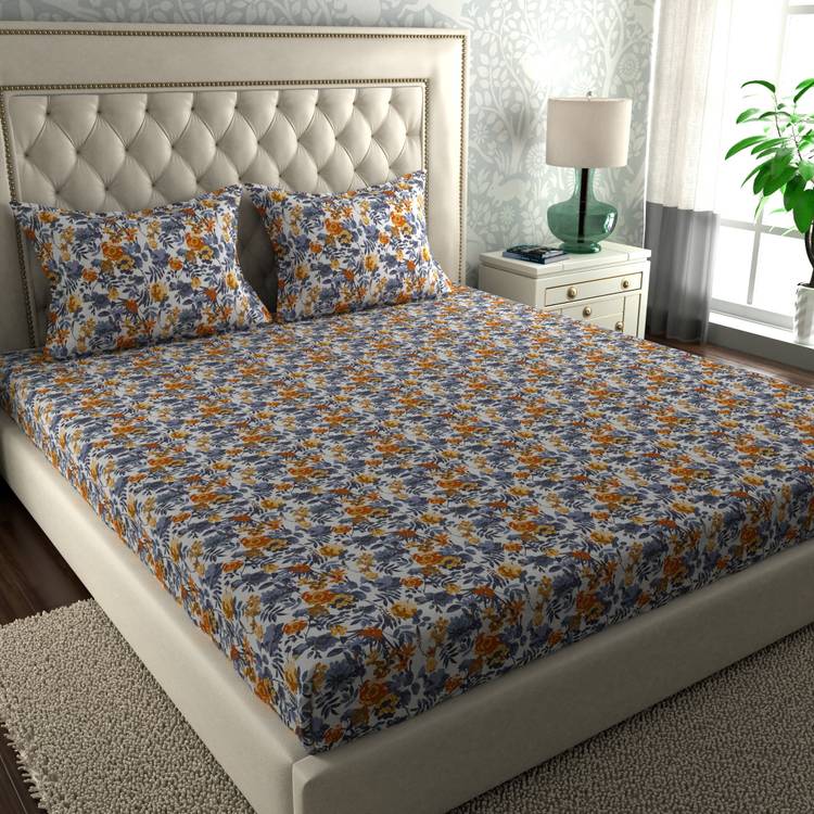 Maspar 144 TC Cotton Double Floral Bedsheet