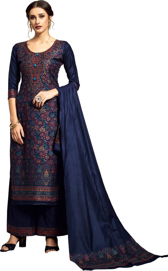 Safaa Acro Wool Printed Kurta & Palazzo Material