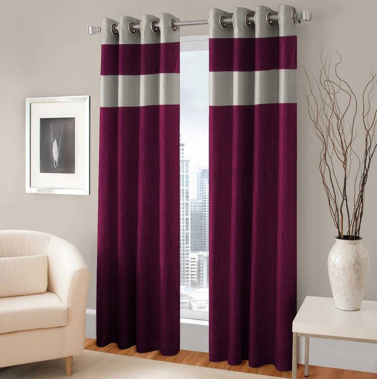fiona creations 210 cm (7 ft) Polyester Door Curtain (Pack Of 2)