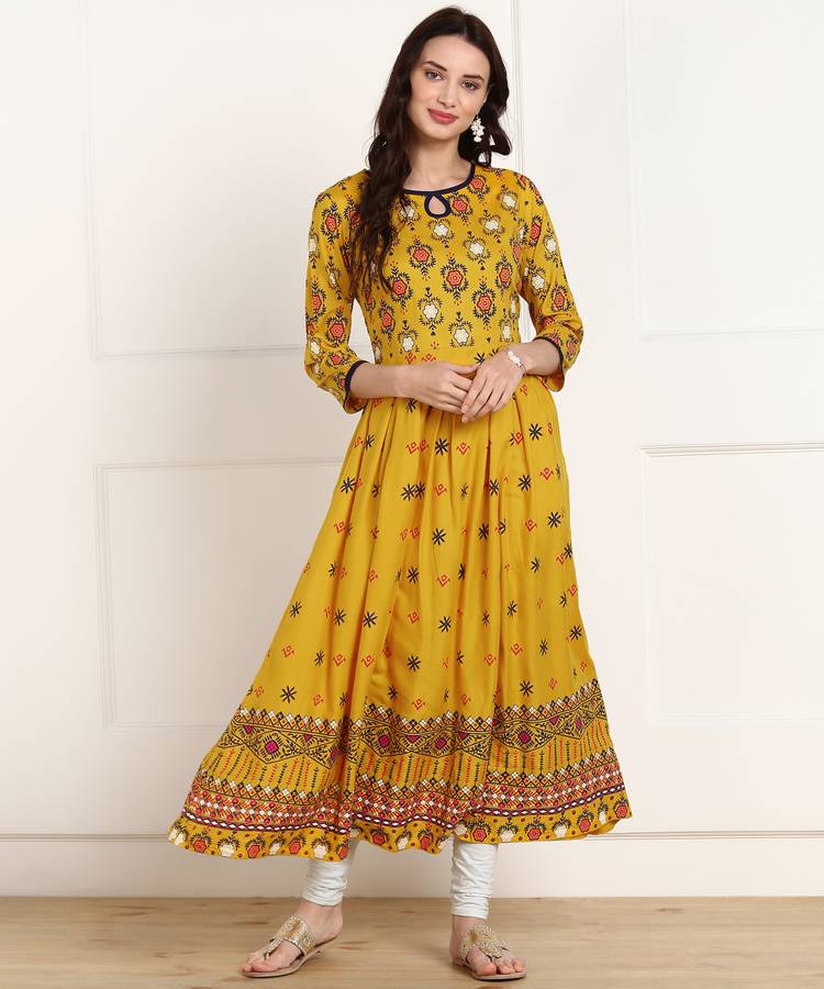 Women Ethnic Dress Yellow Dress