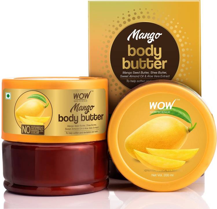 WOW SKIN SCIENCE Mango Body Butter - No Parabens, Silicones, Mineral Oil & Color - 200mL Price in India