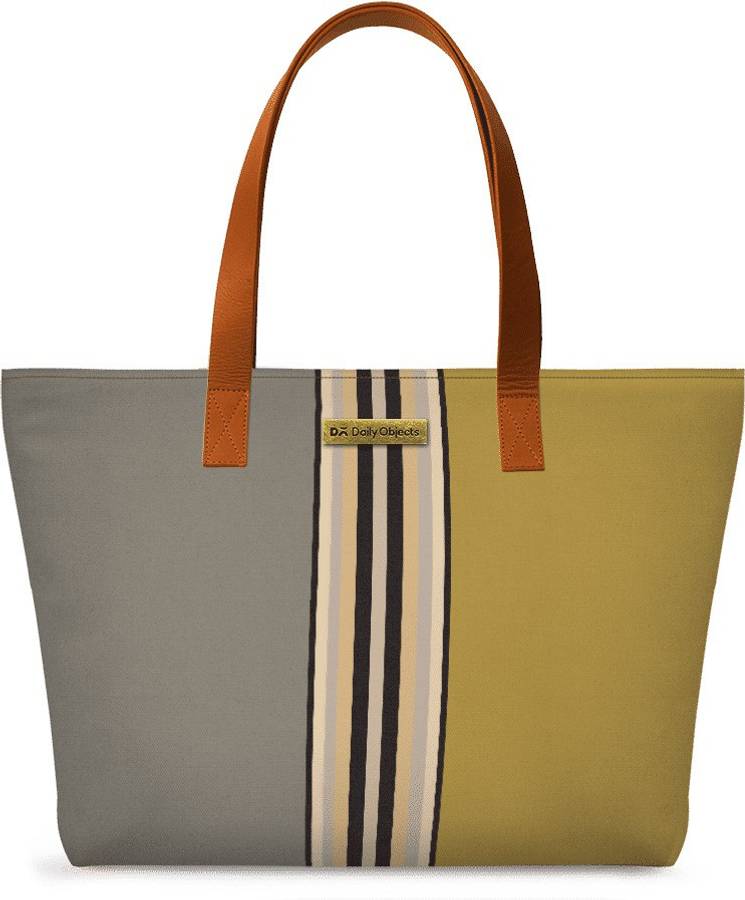 Women Green, Grey Tote - Regular Size