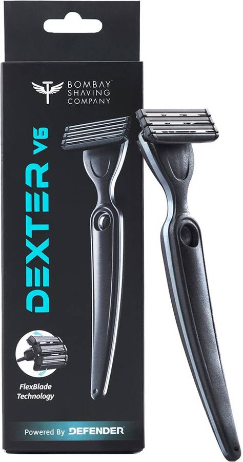 BOMBAY SHAVING COMPANY Dexter V6 Manual Razor for men (1 handle + 1 regular blade +1 cover) with FlexBlade Technology (Made in Israel)