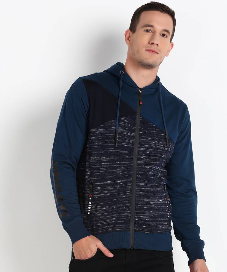 Full Sleeve Self Design Men Sweatshirt