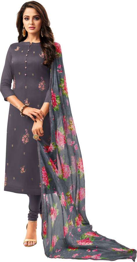 Cotton Printed, Solid, Embroidered Kurta & Churidar Material Price in India