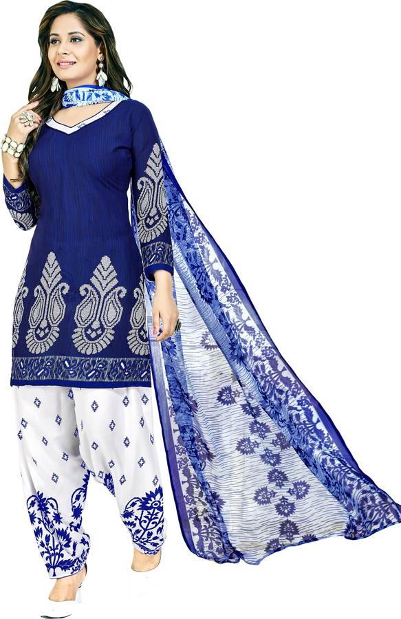 Reya Poly Crepe Floral Print Salwar Suit Material