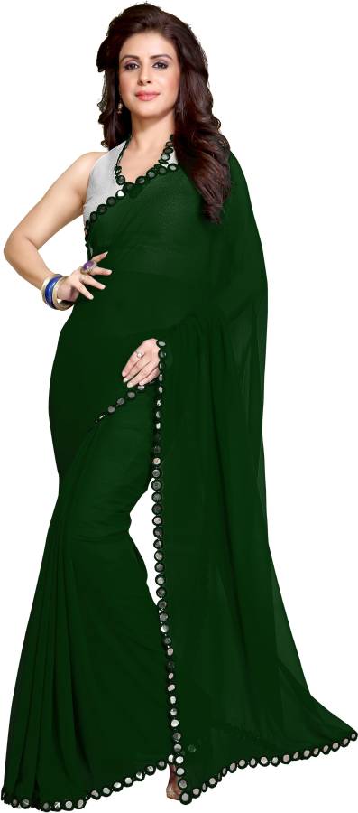 Solid, Embellished, Plain Fashion Georgette, Poly Georgette Saree Price in India