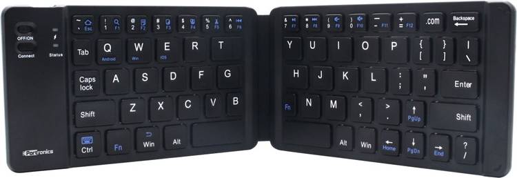 Portronics POR-973 Chicklet Wireless Rechargeable Foldable Keyboard Wireless Multi-device Keyboard