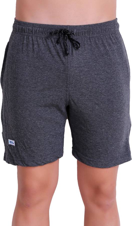 Solid Men Grey Bermuda Shorts