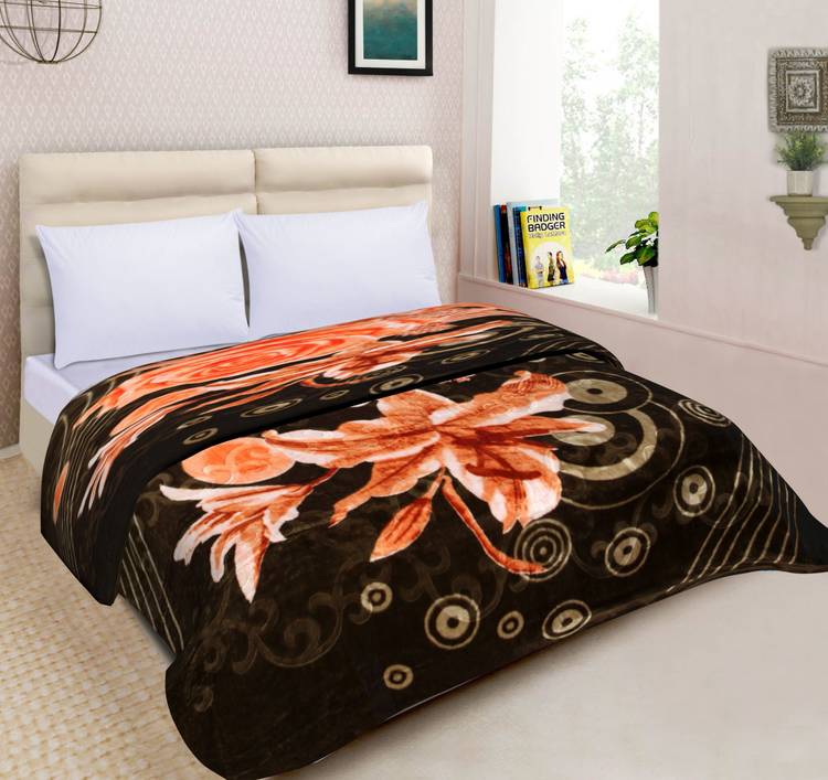 Spangle Floral Double Mink Blanket