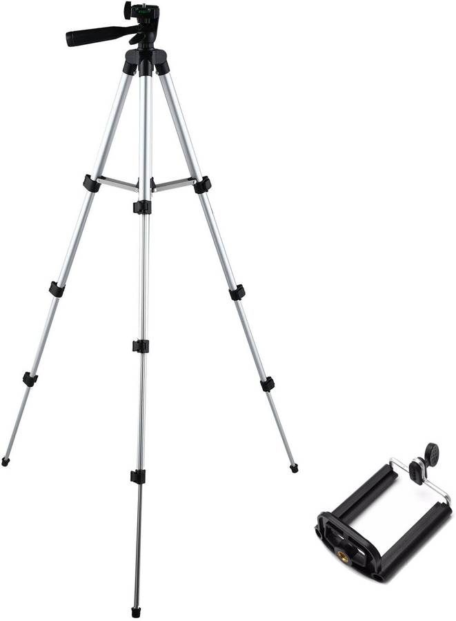 KBOOM Tripod 3110 Lightweight Portable Tripod For Cameras, 4 section leg tripod with mobile clip holder for all Smartphone Tripod