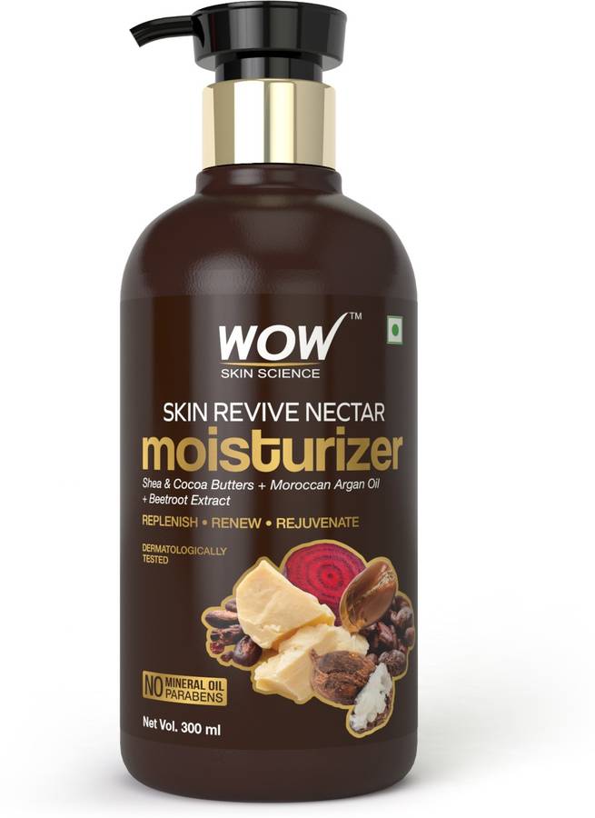 WOW SKIN SCIENCE Skin Revive Nectar Moisturiser - Shea & Cocoa Butters + Moroccan Argan Oil + Beetroot Extract - No Parabens and No Minerals