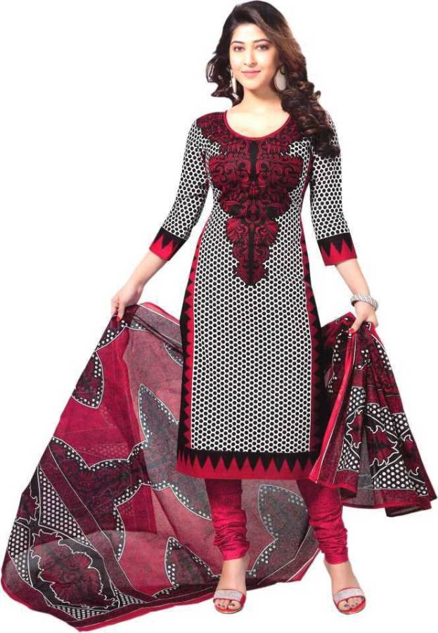 Reya Poly Crepe Printed Salwar Suit Material Price in India