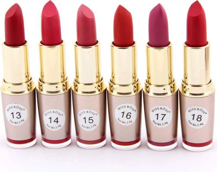 MISS ROSE Pack of 6 Matte Lipstick GE Price in India