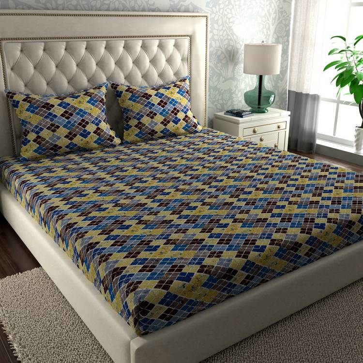 Maspar 144 TC Cotton Double Geometric Bedsheet