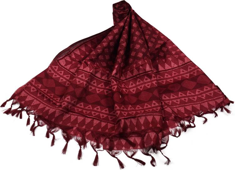 Bhagalpuri Silk Printed Maroon Women Dupatta