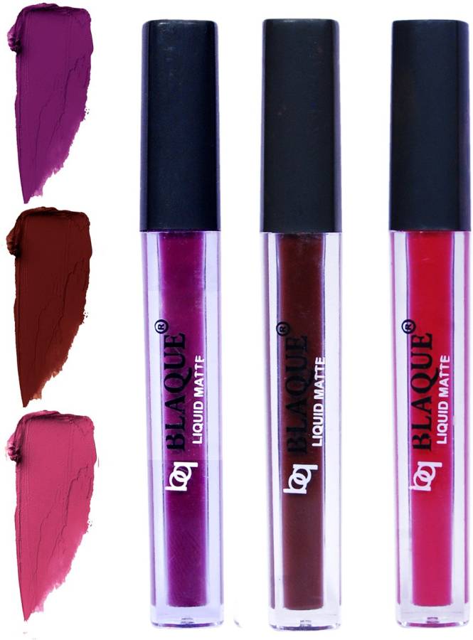 bq BLAQUE Matte Liquid Lip Gloss Combo of 3 Lipstick # 103-106-108 Price in India