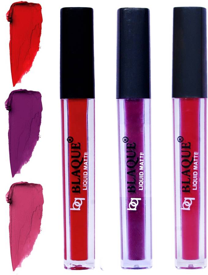 bq BLAQUE Matte Liquid Lip Gloss Combo of 3 Lipstick # 102-103-108 Price in India