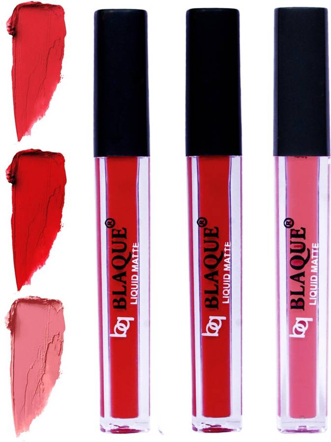 bq BLAQUE Matte Liquid Lip Gloss Combo of 3 Lipstick # 101-102-107 Price in India
