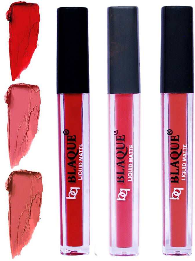 bq BLAQUE Matte Liquid Lip Gloss Combo of 3 Lipstick # 102-111-112 Price in India