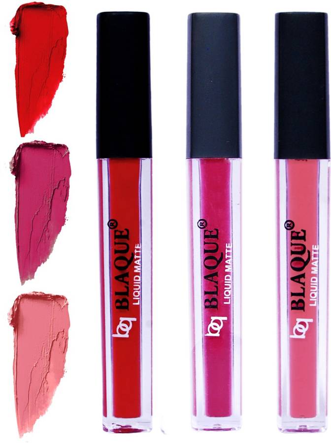 bq BLAQUE Matte Liquid Lip Gloss Combo of 3 Lipstick # 102-105-107 Price in India
