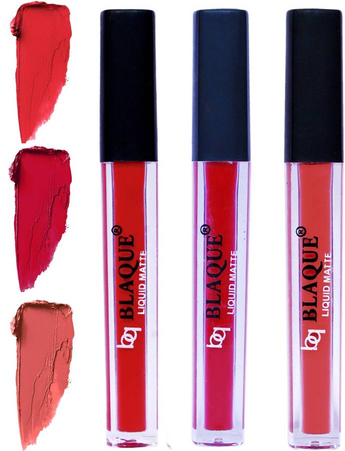 bq BLAQUE Matte Liquid Lip Gloss Combo of 3 Lipstick # 101-109-112 Price in India