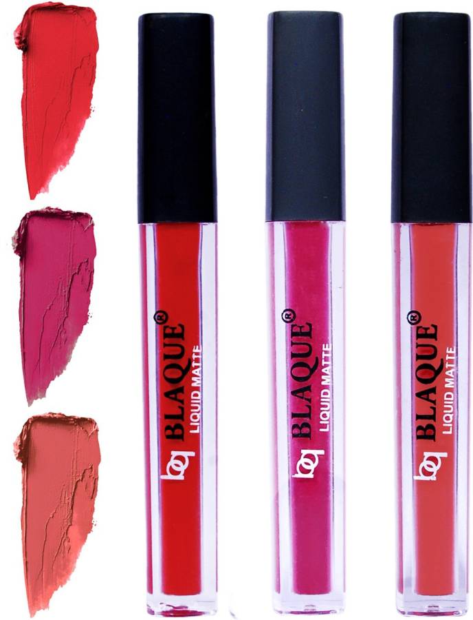 bq BLAQUE Matte Liquid Lip Gloss Combo of 3 Lipstick # 101-105-112 Price in India
