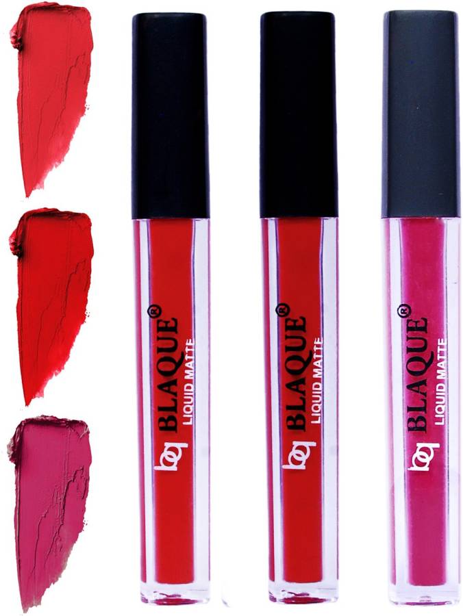 bq BLAQUE Matte Liquid Lip Gloss Combo of 3 Lipstick # 101-102-105 Price in India