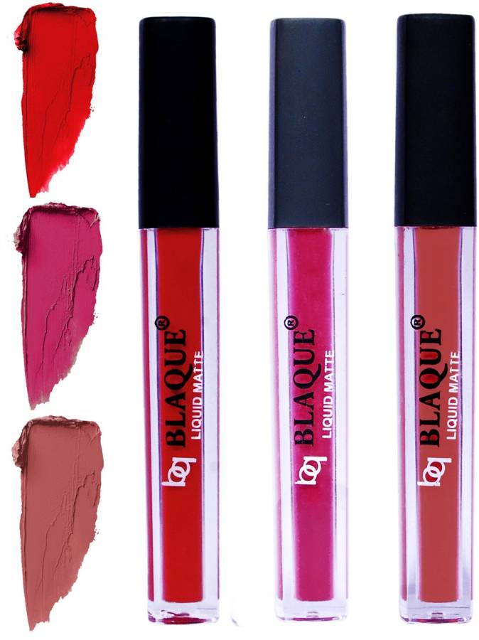 bq BLAQUE Matte Liquid Lip Gloss Combo of 3 Lipstick # 102-105-113 Price in India