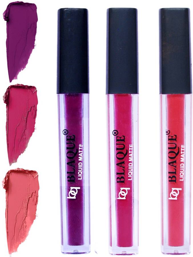 bq BLAQUE Matte Liquid Lip Gloss Combo of 3 Lipstick # 103-105-111 Price in India