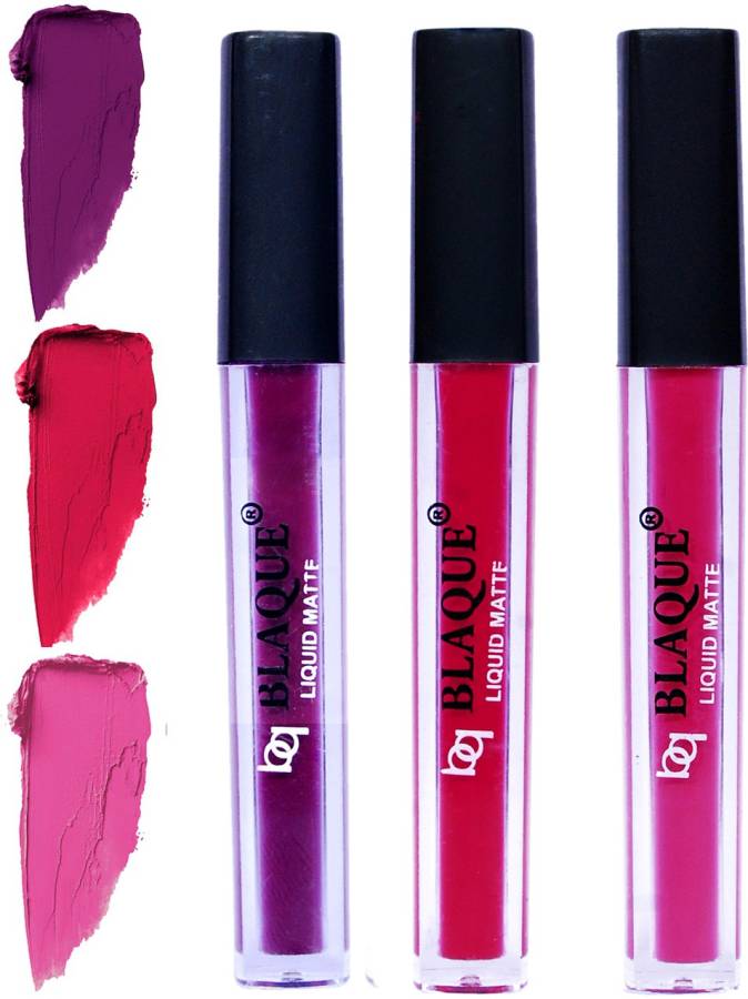 bq BLAQUE Matte Liquid Lip Gloss Combo of 3 Lipstick # 103-104-110 Price in India