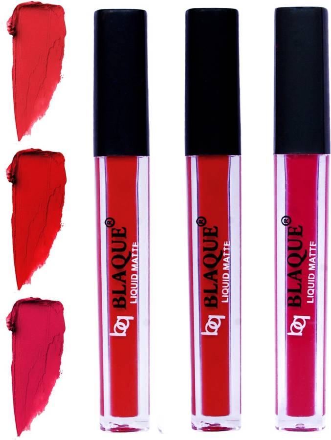 bq BLAQUE Matte Liquid Lip Gloss Combo of 3 Lipstick # 101-102-104 Price in India