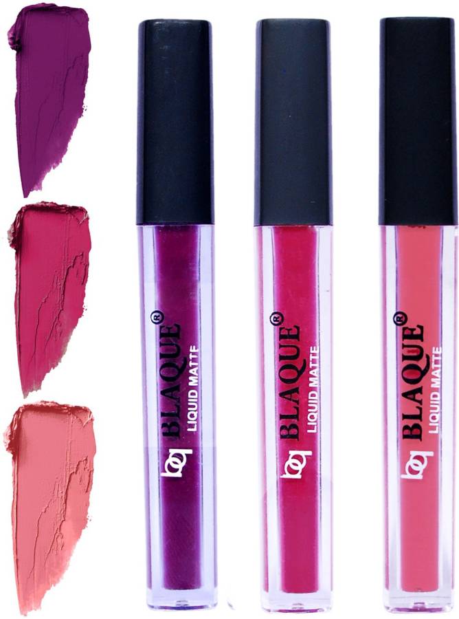 bq BLAQUE Matte Liquid Lip Gloss Combo of 3 Lipstick # 103-105-107 Price in India