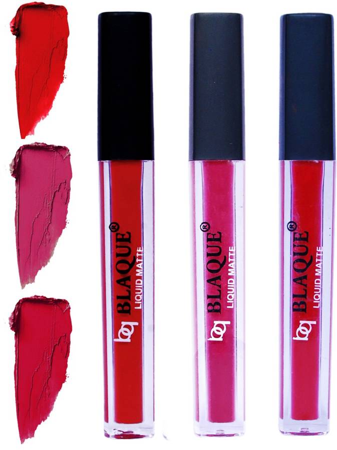bq BLAQUE Matte Liquid Lip Gloss Combo of 3 Lipstick # 102-105-109 Price in India