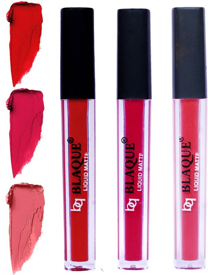 bq BLAQUE Matte Liquid Lip Gloss Combo of 3 Lipstick # 102-104-111 Price in India