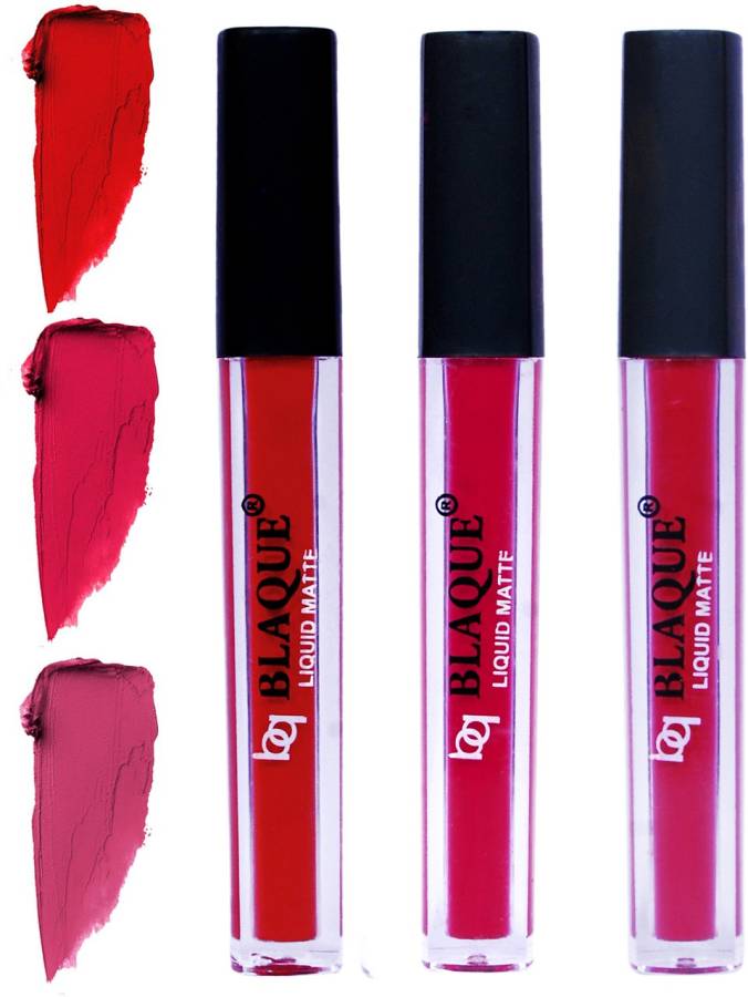 bq BLAQUE Matte Liquid Lip Gloss Combo of 3 Lipstick # 102-104-108 Price in India