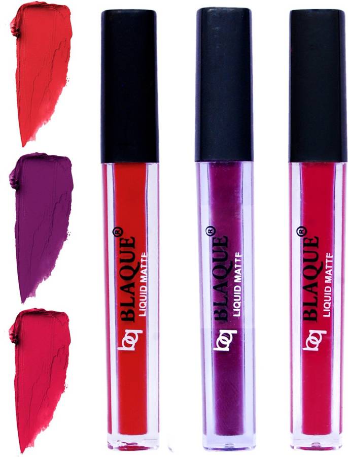 bq BLAQUE Matte Liquid Lip Gloss Combo of 3 Lipstick # 101-103-104 Price in India