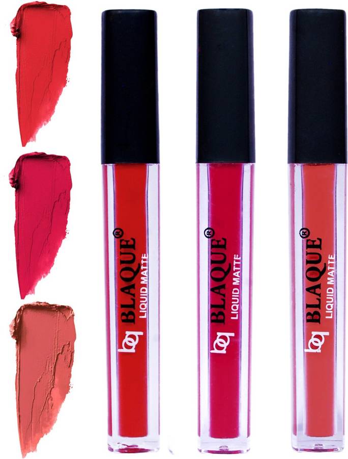 bq BLAQUE Matte Liquid Lip Gloss Combo of 3 Lipstick # 101-104-112 Price in India