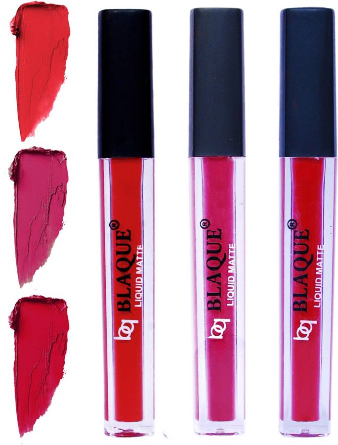 bq BLAQUE Matte Liquid Lip Gloss Combo of 3 Lipstick # 101-105-109 Price in India