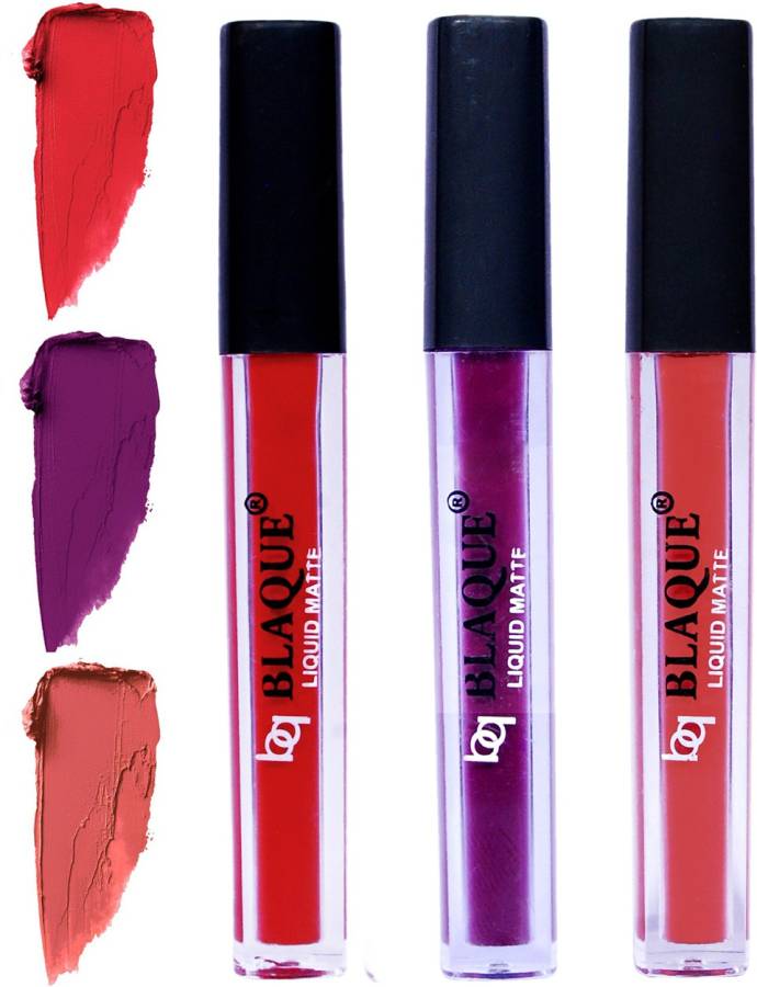 bq BLAQUE Matte Liquid Lip Gloss Combo of 3 Lipstick # 101-103-112 Price in India